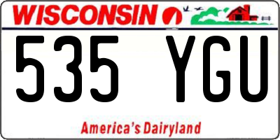 WI license plate 535YGU