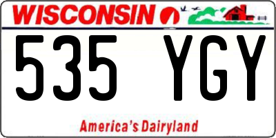 WI license plate 535YGY