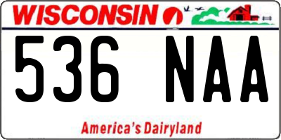 WI license plate 536NAA