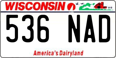 WI license plate 536NAD