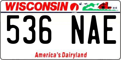 WI license plate 536NAE