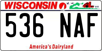 WI license plate 536NAF