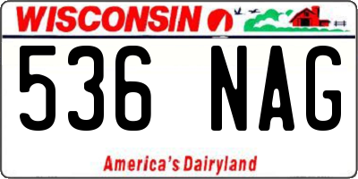 WI license plate 536NAG