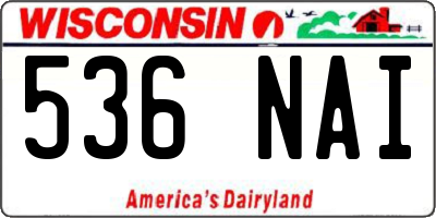 WI license plate 536NAI