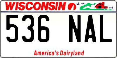 WI license plate 536NAL