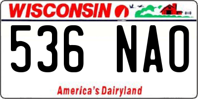 WI license plate 536NAO