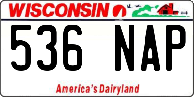 WI license plate 536NAP