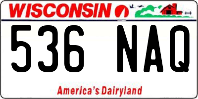 WI license plate 536NAQ