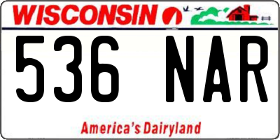 WI license plate 536NAR