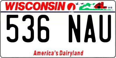 WI license plate 536NAU