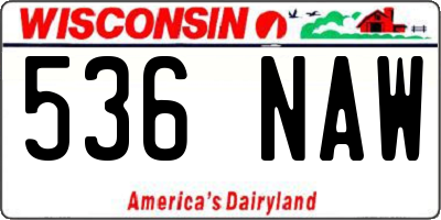 WI license plate 536NAW