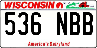 WI license plate 536NBB