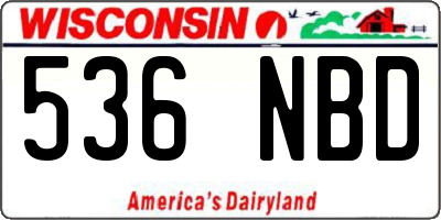 WI license plate 536NBD
