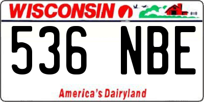 WI license plate 536NBE