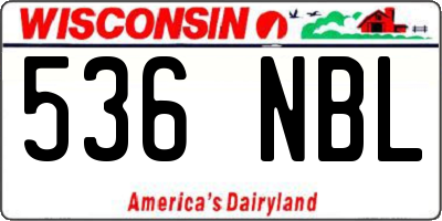 WI license plate 536NBL
