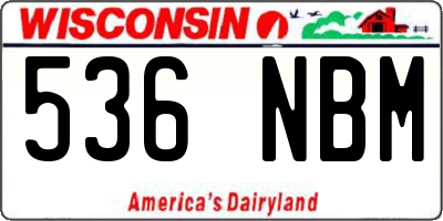 WI license plate 536NBM