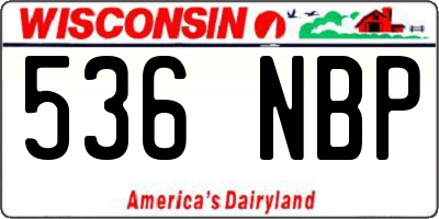 WI license plate 536NBP