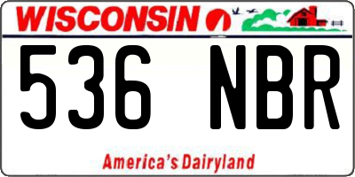 WI license plate 536NBR