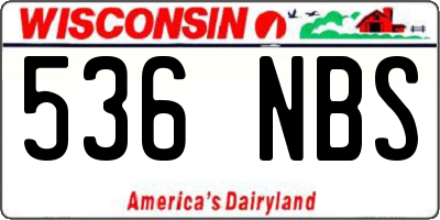 WI license plate 536NBS