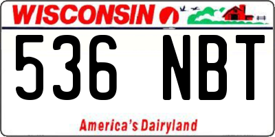 WI license plate 536NBT