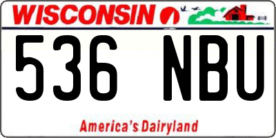 WI license plate 536NBU