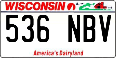 WI license plate 536NBV