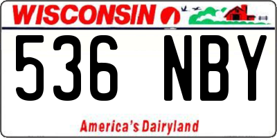 WI license plate 536NBY