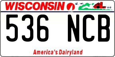 WI license plate 536NCB