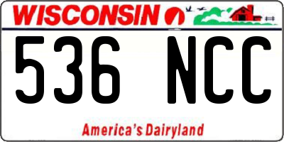 WI license plate 536NCC