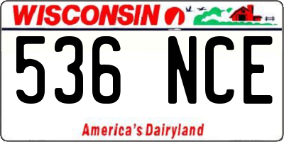 WI license plate 536NCE