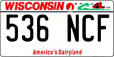 WI license plate 536NCF