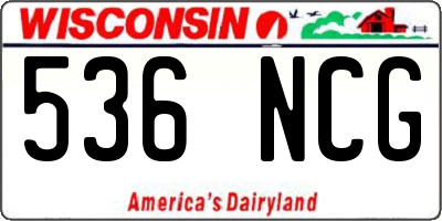 WI license plate 536NCG
