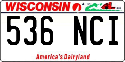 WI license plate 536NCI