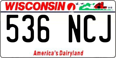 WI license plate 536NCJ