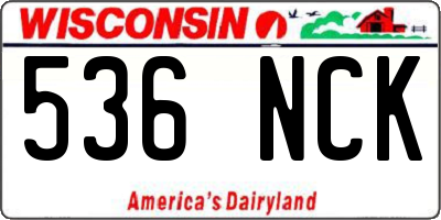 WI license plate 536NCK