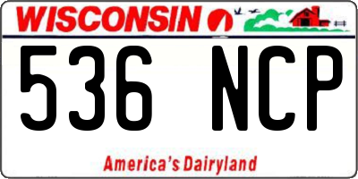 WI license plate 536NCP