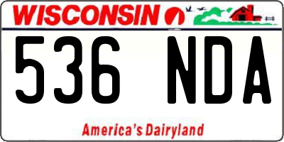 WI license plate 536NDA