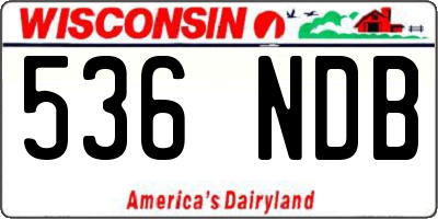 WI license plate 536NDB