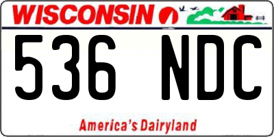 WI license plate 536NDC