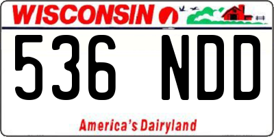 WI license plate 536NDD