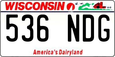 WI license plate 536NDG
