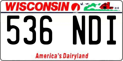 WI license plate 536NDI