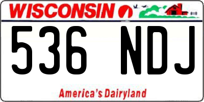 WI license plate 536NDJ