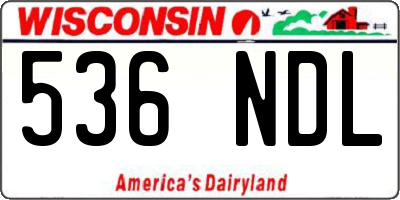 WI license plate 536NDL
