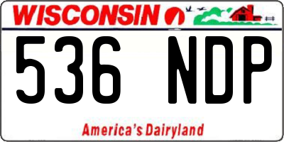 WI license plate 536NDP