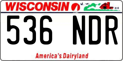 WI license plate 536NDR