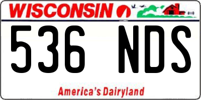 WI license plate 536NDS