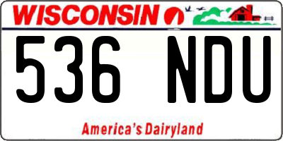 WI license plate 536NDU