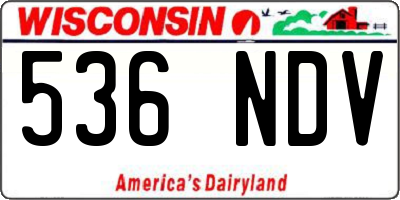 WI license plate 536NDV
