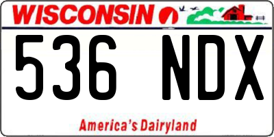 WI license plate 536NDX
